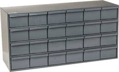 Durham - 24 Drawer, Small Parts Steel Storage Cabinet - 11-3/4" Deep x 33-3/4" Wide x 17" High - Caliber Tooling