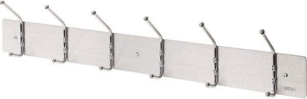 Safco - 6 Hooks, 36" Long x 2-1/8" Deep, Steel Utility Hook Strips - 2-1/2" High - Caliber Tooling