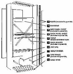 Edsal - 85" High, Open Shelving Post Kit - 24" Deep, Use with Edsal Industrial Shelving - Caliber Tooling