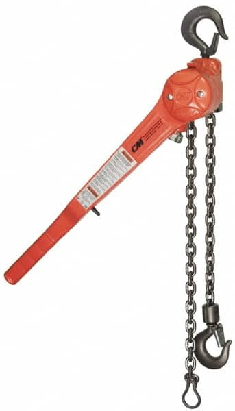 CM - 1,500 Lb Lifting Capacity, Lever Hoist - Made from Chain, 58 Lb Avg Pull to Lift Rated Load - Caliber Tooling