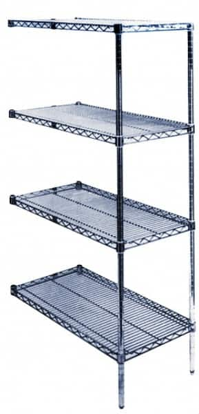 Value Collection - 4 Shelf Wire Shelving Unit - 24" Wide x 24" Deep x 63" High, - Caliber Tooling