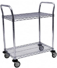 Value Collection - 800 Lb Capacity, 18" Wide x 48" Long x 39" High Wire Cart - 2 Shelf, Steel, Swivel Casters - Caliber Tooling