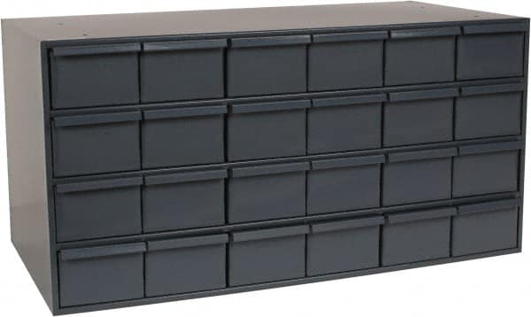 Durham - 24 Drawer, Small Parts Steel Storage Cabinet - 17-1/4" Deep x 33-3/4" Wide x 17" High - Caliber Tooling