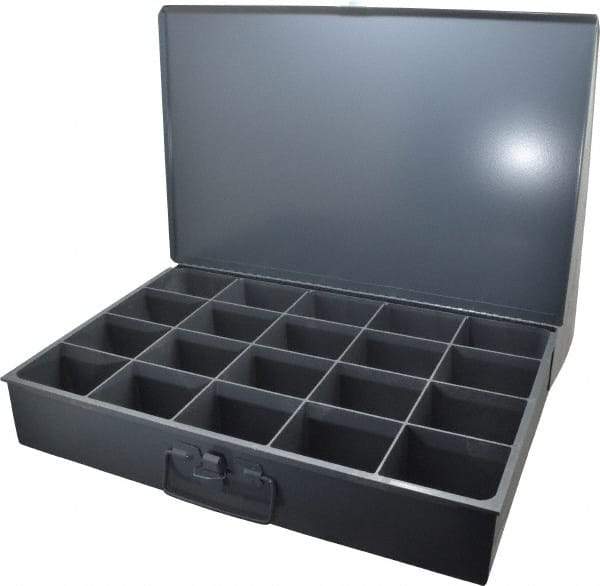 Durham - 20 Compartment Small Steel Storage Drawer - 18 Inches Wide x 12 Inches Deep - Caliber Tooling