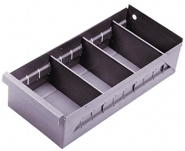 Durham - 11-3/4" Deep, Gray Steel Drawer Bin - 2-3/4" High x 5-3/8" Wide x 11-3/4" Long - Caliber Tooling