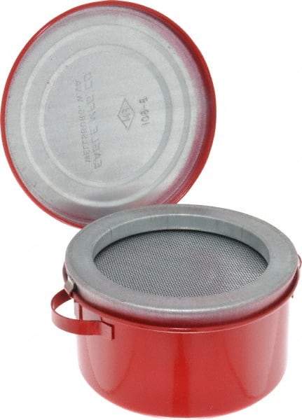 Eagle - 1 Quart Capacity, Coated Steel, Red Bench Can - 3-5/8 Inch High x 6-1/4 Inch Diameter, 2-1/2 Inch Dasher Diameter - Caliber Tooling