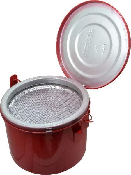 Eagle - 4 Quart Capacity, Coated Steel, Red Bench Can - 6-1/2 Inch High x 8 Inch Diameter, 2-1/2 Inch Dasher Diameter - Caliber Tooling