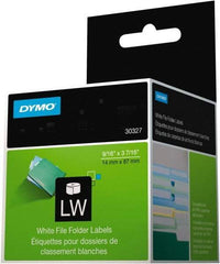 Dymo - 9/16" Wide x 3-7/16" Long, White File Folder Label - For DYMO LabelWriter Printers - Caliber Tooling