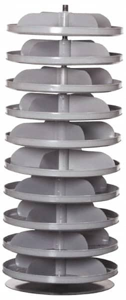 Durham - 65-1/2" High, Steel Rotating Bin Rack - 10 Shelves - Caliber Tooling