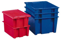 Akro-Mils - 2.6 Cu Ft, 90 Lb Load Capacity Blue Polyethylene Tote Container - Stacking, Nesting, 23-1/2" Long x 19-1/2" Wide x 13" High - Caliber Tooling