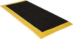 Notrax - 8' Long, Dry/Wet Environment, Anti-Fatigue Matting - Black with Yellow Borders, Vinyl with Vinyl Base, Beveled on 3 Sides - Caliber Tooling