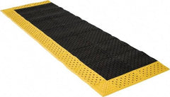 Notrax - 8' Long, Dry/Wet Environment, Anti-Fatigue Matting - Black with Yellow Borders, Vinyl with Vinyl Base, Beveled on 3 Sides - Caliber Tooling