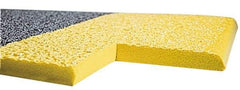 Wearwell - 60' Long x 4' Wide, Dry Environment, Anti-Fatigue Matting - Black with Yellow Borders, Urethane with Vinyl Sponge Base, Rounded on 4 Sides - Caliber Tooling