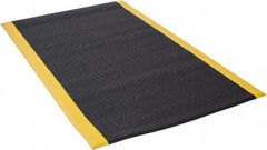 Wearwell - 5' Long x 3' Wide, Dry Environment, Anti-Fatigue Matting - Black with Yellow Borders, Urethane with Vinyl Sponge Base, Rounded on 4 Sides - Caliber Tooling