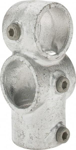 Kee - 1-1/2" Pipe, Socket Tee & Crossover, Malleable Iron Tee & Crossover Pipe Rail Fitting - Galvanized Finish - Caliber Tooling