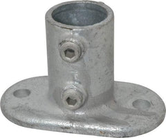 Kee - 1-1/4" Pipe, Railing Flange, Malleable Iron Flange Pipe Rail Fitting - Galvanized Finish - Caliber Tooling