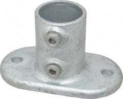 Kee - 1-1/2" Pipe, Railing Flange, Malleable Iron Flange Pipe Rail Fitting - Galvanized Finish - Caliber Tooling