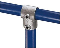 Kee - 3/4" Pipe, Single Socket Tee, Malleable Iron Tee Pipe Rail Fitting - Galvanized Finish - Caliber Tooling