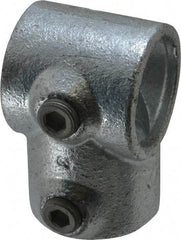 Kee - 1-1/4" Pipe, Single Socket Tee, Malleable Iron Tee Pipe Rail Fitting - Galvanized Finish - Caliber Tooling