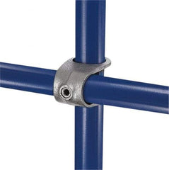 Kee - 3/4" Pipe, Clamp-On Crossover, Malleable Iron Cross Pipe Rail Fitting - Galvanized Finish - Caliber Tooling