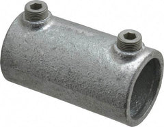 Kee - 1-1/4" Pipe, Malleable Iron Straight Coupling Pipe Rail Fitting - Galvanized Finish - Caliber Tooling