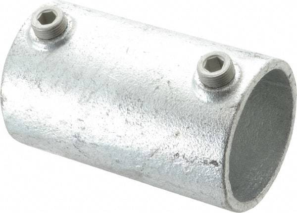 Kee - 2" Pipe, Malleable Iron Straight Coupling Pipe Rail Fitting - Galvanized Finish - Caliber Tooling