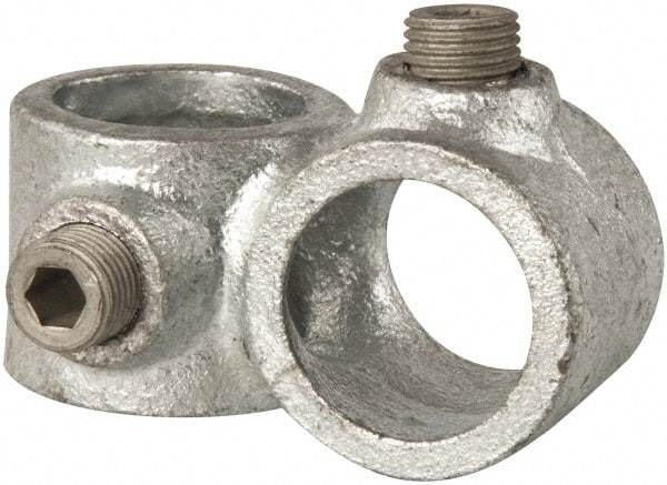 Kee - 3/4" Pipe, Crossover, Malleable Iron Cross Pipe Rail Fitting - Galvanized Finish - Caliber Tooling