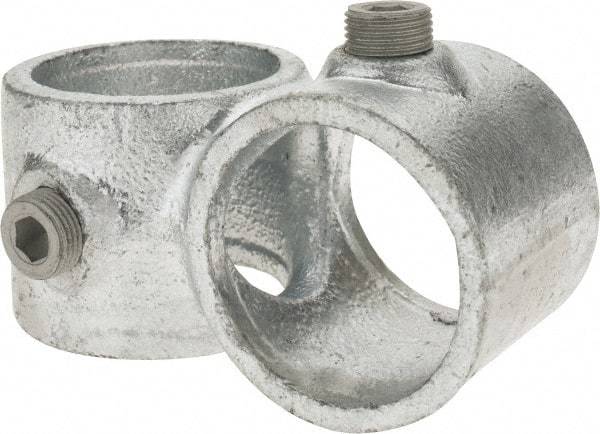 Kee - 1-1/2" Pipe, Crossover, Malleable Iron Cross Pipe Rail Fitting - Galvanized Finish - Caliber Tooling