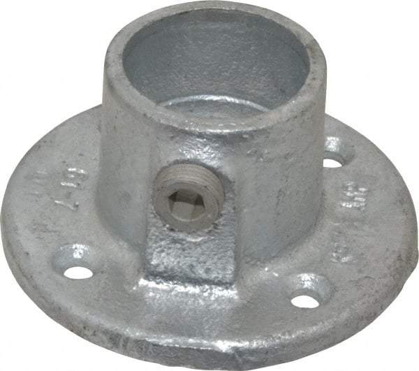 Kee - 1-1/4" Pipe, Medium Flange, Malleable Iron Flange Pipe Rail Fitting - Galvanized Finish - Caliber Tooling