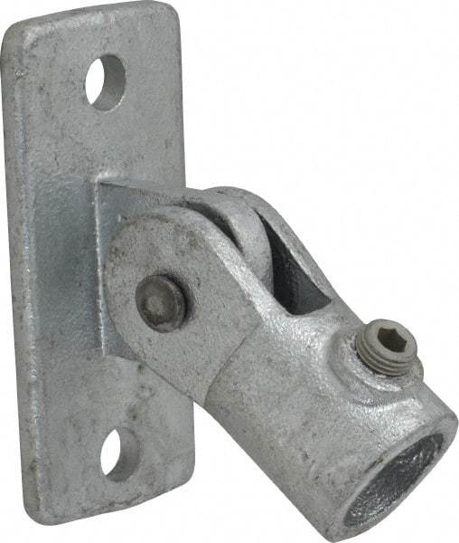 Kee - 3/4" Pipe, Swivel Flange, Malleable Iron Flange Pipe Rail Fitting - Galvanized Finish - Caliber Tooling