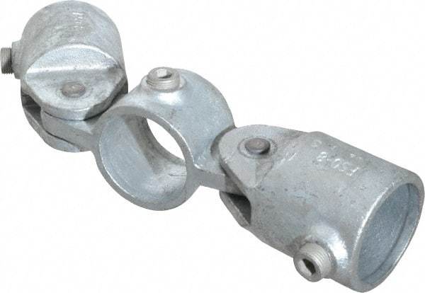 Kee - 1-1/2" Pipe, Malleable Iron Swivel Socket Pipe Rail Fitting - Galvanized Finish - Caliber Tooling