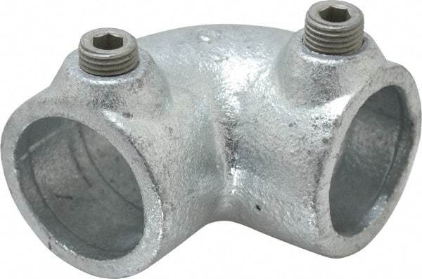 Kee - 1" Pipe, 90° Elbow, Malleable Iron Elbow Pipe Rail Fitting - Galvanized Finish - Caliber Tooling