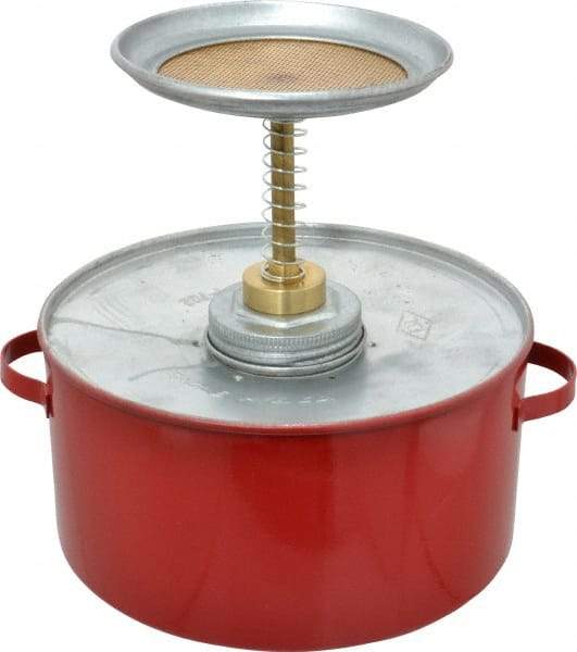 Eagle - 2 Quart Capacity, 8-1/2 Inch High x 8 Inch Diameter, Galvanized Steel Plunger Can - 5-1/4 Inch Dasher Diameter, Red, Approval Listing/Regulation FM - Caliber Tooling