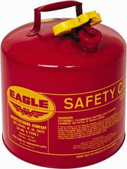 Eagle - 5 Gal Galvanized Steel Type I Safety Can - 13-1/2" High x 12-1/2" Diam, Red with Yellow - Caliber Tooling