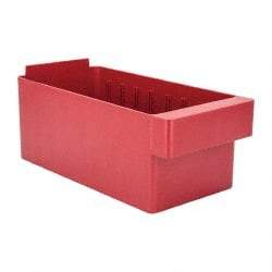 Quantum Storage - 11-5/8" Deep, Red High-Impact Polystyrene Drawer Bin - 4-5/8" High x 5-9/16" Wide x 11-5/8" Long - Caliber Tooling