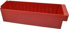 Quantum Storage - 17-5/8" Deep, Red High-Impact Polystyrene Drawer Bin - 4-5/8" High x 5-9/16" Wide x 17-5/8" Long - Caliber Tooling