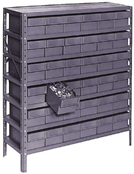 Value Collection - 72 Bin Bin Shelving Unit with Drawers - 36 Inch Overall Width x 18 Inch Overall Depth x 75 Inch Overall Height, Rainbow Plastic Bins - Caliber Tooling