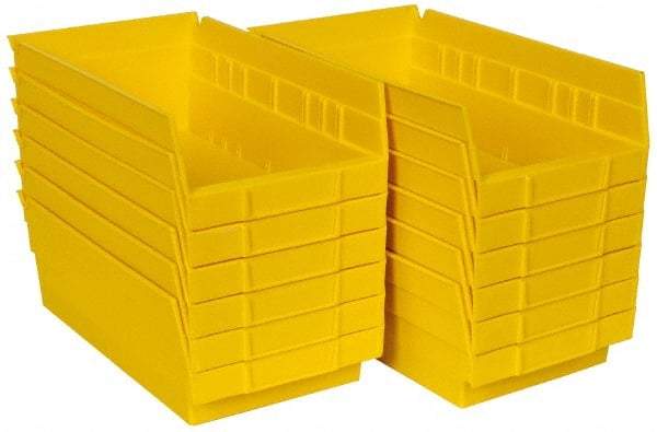 Akro-Mils - 11-5/8" Deep, Yellow Hopper Shelf Bin - 4" High x 6-5/8" Wide x 11-5/8" Long - Caliber Tooling