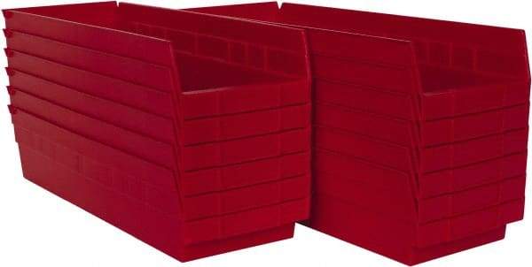 Akro-Mils - 17-7/8" Deep, Red Hopper Shelf Bin - 4" High x 6-5/8" Wide x 17-7/8" Long - Caliber Tooling