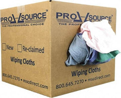 PRO-SOURCE - Reclaimed Poly/Cotton T-Shirt Rags - Assorted Colors, Poly/Cotton, Low Lint, 10 Lbs. at 4 to 6 per Pound, Box - Caliber Tooling