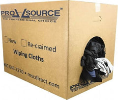 PRO-SOURCE - Reclaimed Cotton T-Shirt Rags - Assorted Colors, Polo, Low Lint, 50 Lbs. at 3 to 4 per Pound, Box - Caliber Tooling