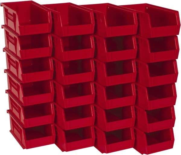 Akro-Mils - 10 Lb. Load Capacity, 7-3/8" Deep, Red Polymer Hopper Stacking Bin - 3" High x 4-1/8" Wide x 7-3/8" Long - Caliber Tooling