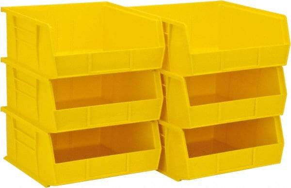 Akro-Mils - 50 Lb. Load Capacity, 10-7/8" Deep, Yellow Polymer Hopper Stacking Bin - 5" High x 11" Wide x 10-7/8" Long - Caliber Tooling