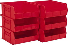 Akro-Mils - 50 Lb. Load Capacity, 10-7/8" Deep, Red Polymer Hopper Stacking Bin - 5" High x 11" Wide x 10-7/8" Long - Caliber Tooling