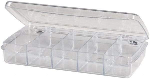 Flambeau - 6-5/8" Wide x 1" High x 3-1/4" Deep, Small Parts Box - Polystyrene Frame, 10 Compartments, 1" High Bin - Caliber Tooling