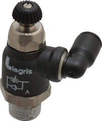 Legris - 1/4" Tube OD x 1/4" Male NPT Compact Swivel Outlet Flow Control Regulator - 0 to 145 psi & Nylon Material - Caliber Tooling