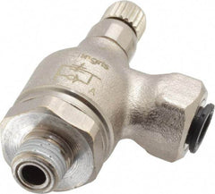 Legris - 1/4" Tube OD x 1/8" NPT Metal Flow Control Regulator - 0 to 145 psi & Treated Brass Material - Caliber Tooling