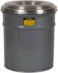 Justrite - 6 Gallon Fire Resistant Steel Drum - 11-3/4 Inch Outside Diameter, 15-3/4 Inch High, UL Standards - Caliber Tooling