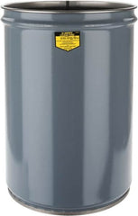 Justrite - 12 Gallon Fire Resistant Steel Drum - 14-1/2 Inch Outside Diameter, 20-1/4 Inch High, UL Standards - Caliber Tooling