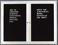 Ghent - 1 Door, 18 Inch Wide x 24 Inch High, Acrylic Enclosed Letter Board - Black - Caliber Tooling